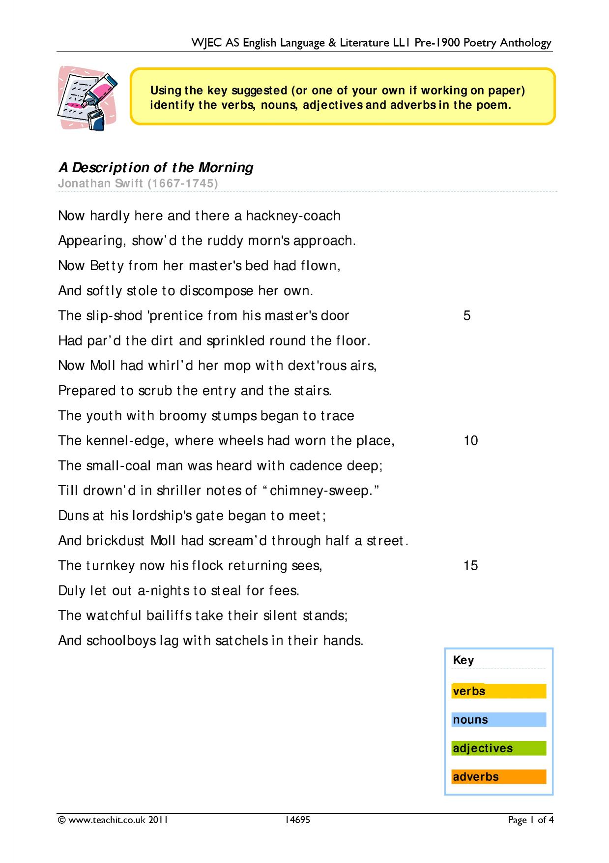 sunday morning poem analysis