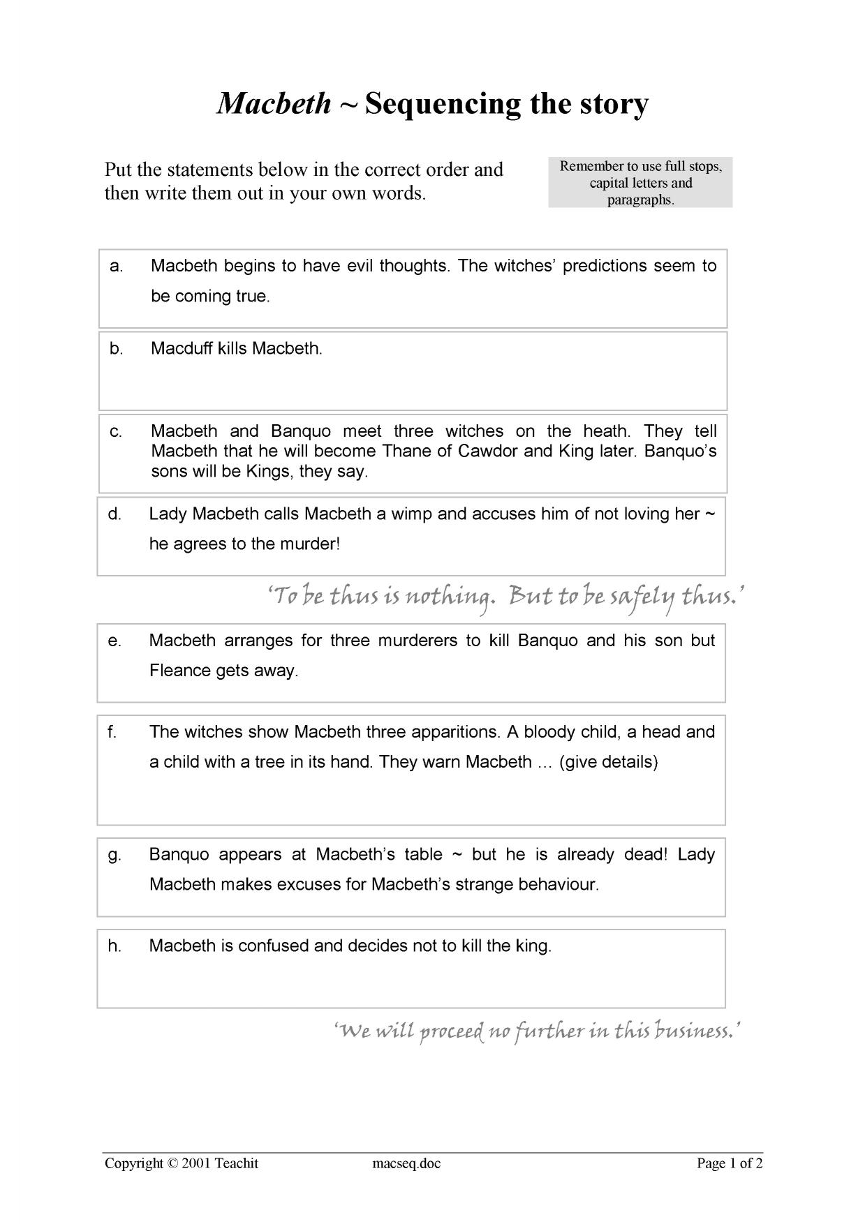 Sequence the whole story For Sequence Of Events Worksheet